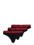 Triplet Thong Stripe Stringtrosa Underkläder Black HUGO