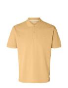 Slhdante Ss Polo Noos Tops Polos Short-sleeved Yellow Selected Homme