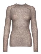 Alpaca Rib Mock-Nk Sweater Tops Knitwear Jumpers Brown Calvin Klein