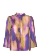 Mariamw Blouse Tops Blouses Long-sleeved Purple My Essential Wardrobe