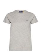 Cotton Jersey Crewneck Tee Tops T-shirts & Tops Short-sleeved Grey Pol...