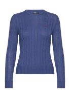 Cable-Knit Cotton Crewneck Sweater Tops Knitwear Jumpers Blue Polo Ral...