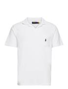 Custom Slim Fit Terry Polo Shirt Tops Polos Short-sleeved White Polo R...