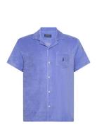 Terry Camp Shirt Tops Shirts Short-sleeved Blue Polo Ralph Lauren
