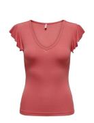 Onlbelia S/L Top Jrs Noos Tops T-shirts & Tops Short-sleeved Pink ONLY