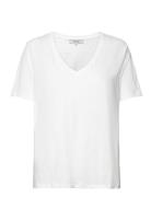 Leti V-Hals T-Shirt Tops T-shirts & Tops Short-sleeved White Minus