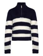 Kognewbella Nicoya L/S Zip Pullover Knt Tops Knitwear Pullovers Navy K...