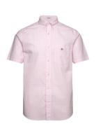 Reg Classic Poplin Gingh Ss Shirt Tops Shirts Short-sleeved Pink GANT