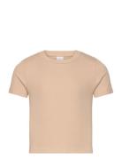 Top Rosie Basic Tops T-shirts Short-sleeved Beige Lindex