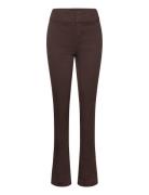 Trousers W/ Slit Bottoms Trousers Slim Fit Trousers Brown Rosemunde