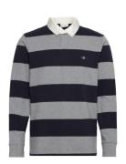 Reg Shield Barstripe Heavy Rugger Tops Polos Long-sleeved Grey GANT