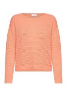 Vila Vibellisina Boatneck L/S Knit Top - Noos Korall