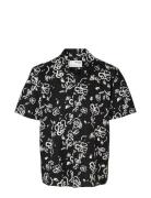 Slhrelaxnew-Linen Shirt Ss Resort Tops Shirts Short-sleeved Black Sele...