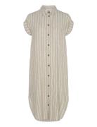 Byfalakka Ss Shirt Dress - Knälång Klänning Beige B.young