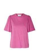 Selected Femme Slfpenelope 2/4 Ruffle Tee Noos Rosa