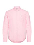 Tjm Reg Linen Blend Shirt Tops Shirts Casual Pink Tommy Jeans