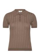 Knit Polo Tops T-shirts & Tops Polos Brown Rosemunde