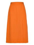 GANT Rel Midi Linen Blend Skirt Orange