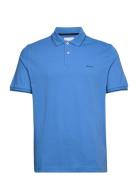 Tipping Ss Pique Rugger Tops Polos Short-sleeved Blue GANT