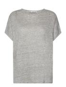 Mango 100% Linen T-Shirt Grå