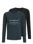 Jack & J S Jjgreat B2S Logo Tee Ls 2Pk Mp Jnr Multi/patterned