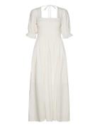 Slfjuana-Ulrikke 2/4 Smock Ankle Dress B Knälång Klänning White Select...