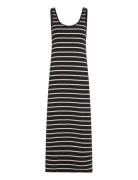 Cut-Out Striped Dress Maxiklänning Festklänning Black Mango