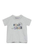 Baby T-Shirt W. Chestprint S/S Tops T-shirts Short-sleeved Grey Color ...