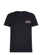 Printed Badge Tee Tops T-shirts Short-sleeved Navy Tommy Hilfiger