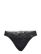 Pcmiley Lace Thong 2-Pack Noos Stringtrosa Underkläder Black Pieces