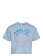 Vmsmiles Kelly Crop Ss Top Jrs Girl Tops T-shirts Short-sleeved Blue V...