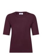 Elena Tee Designers T-shirts & Tops Short-sleeved Burgundy Filippa K