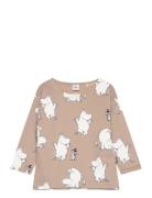 Lindex Top Ls Moomin Aop Beige