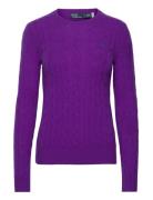 Cable-Knit Wool-Cashmere Sweater Tops Knitwear Jumpers Purple Polo Ral...