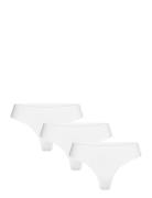 Pcnamee Thong 3-Pack Noos Stringtrosa Underkläder White Pieces