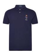 Custom Slim Fit Polo Bear Polo Shirt Tops Polos Short-sleeved Navy Pol...
