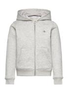 Shield Zip Hoodie Tops Sweat-shirts & Hoodies Hoodies Grey GANT