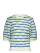 Knitted Wave Stripe Short Sleeved S Tops Knitwear Jumpers Blue Stella ...