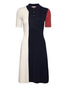 Rib Stripes Polo Ss Swt Dress Kort Klänning Navy Tommy Hilfiger