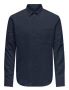 ONLY & SONS Onsgudmund Slim 1-Pkt Solid Shirt Noos Marinblå