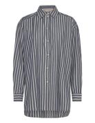 Stella Nova Over D Striped Cotton Shirt Marinblå