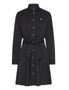 Paneled Cotton Shirtdress Kort Klänning Black Polo Ralph Lauren