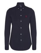 55/2 Oxford Mesh-Lsl-Bfs Tops Shirts Long-sleeved Navy Polo Ralph Laur...