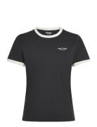 Ringer Tee Tops T-shirts & Tops Short-sleeved Black Wrangler