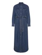 Belted Western Dress Knälång Klänning Blue Lee Jeans