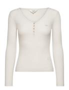 Ls Henley Tops T-shirts & Tops Long-sleeved White Lee Jeans