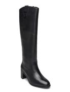 Lauren Ralph Lauren Carla Burnished Leather Ridingtk! Boot Svart