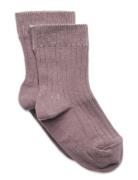 Sock - Rib - All S Sockor Strumpor Purple Melton