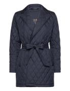 Lauren Ralph Lauren Diamond-Quilted Wrap Coat Marinblå