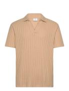 Mango Regular-Fit Ribbed Cotton Polo Shirt Beige